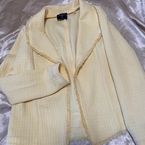 Tahari Yellow Textured Blazer